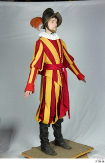  Photos Medieval Guard in cloth armor 4 Medieval clothing Medieval soldier a poses striped suit whole body 0008.jpg